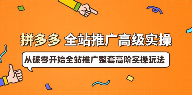 拼多多全站推广高级实操：从破零开始全站推广整套高阶实操玩法（价值199）