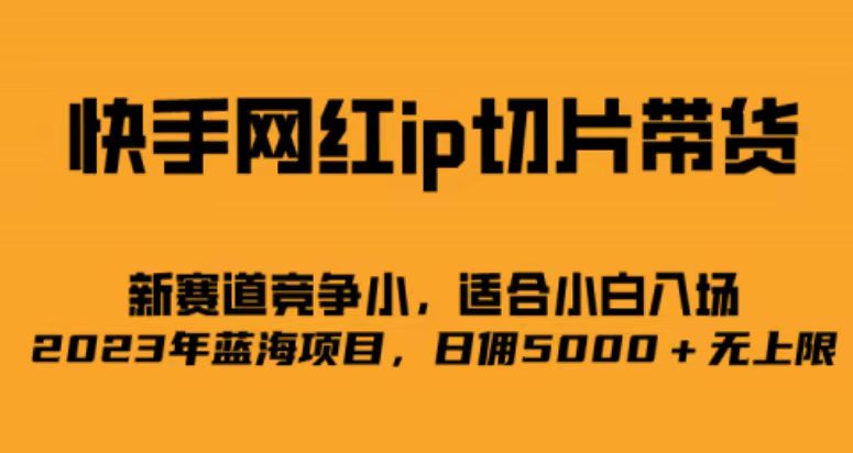 快手网红ip切片新赛道，竞争小事，适合小白  2023蓝海项目