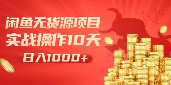 闲鱼无货源项目：实战操作10天做到日入1000+新手老手也可以做