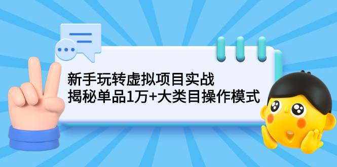 新手玩转虚拟项目实战，揭秘单品1万+大类目操作模式【视频课程】