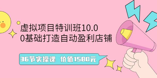 虚拟项目特训班10.0，0基础打造自动盈利店铺 36节实操课 价值1580元