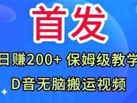 首发，抖音无脑搬运视频，日赚200+保姆级教学【揭秘】