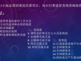 2023小淘录课制课到卖课项目，知识付费流量变现保姆级教程
