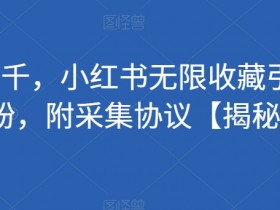 价值五千，小红书无限收藏引流创业粉，附采集协议【揭秘】