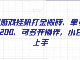 WOW游戏挂机打金搬砖，单号日入150-200，可多开操作，小白轻松上手【揭秘】