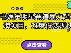 小红书娱乐明星赛道暴力起号，蓝海项目，难度低变现快【揭秘】