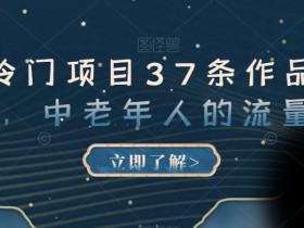 蓝海冷门项目37条作品涨粉13W，中老年人的流量密码【揭秘】