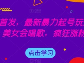 全网首发，最新暴力起号玩法，AI美女会唱歌，疯狂涨粉【揭秘】