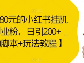 价值1980元的小红书挂机引流创业粉，日引200+【自动脚本+玩法教程】【揭秘】
