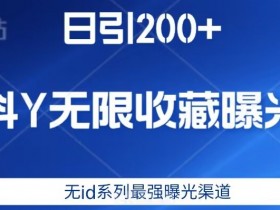 日引200+，抖音无限收藏曝光，无id系列最强曝光渠道