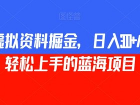 小红书虚拟资料掘金，日入300+小白也能轻松上手的蓝海项目【揭秘】