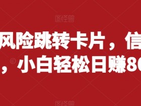 抖音无风险跳转卡片，信息差项目，小白轻松日赚800