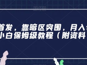 全网首发，靠暗区突围，月入过万，小白保姆级教程（附资料）【揭秘】