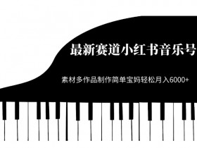 最新赛道小红书音乐号，素材多作品制作简单宝妈轻松月入6000+【揭秘】