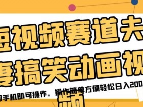 短视频赛道夫妻搞笑动画视频，一部手机即可操作，操作简单方便轻松日入200+