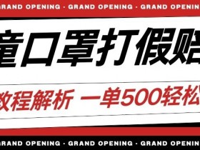 最新儿童口罩打假赔付玩法一单收益500+小白轻松下车【详细视频玩法教程】【仅揭秘】