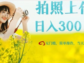 只需要拍照，日入300＋，当天可见收益，无门槛，新手速度入局【揭秘】