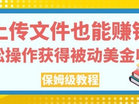 上传文件也能赚钱，轻松操作获得被动美金收入，保姆级教程【揭秘】