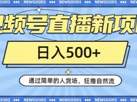 视频号直播新项目，通过简单的人货场，狂撸自然流，日入500+【260G资料】