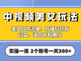 实操一天300+，中视频美女号项目拆解，保姆级教程助力你快速成单！【揭秘】