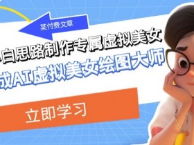 某公众号付费文章：低门槛小白思路制作专属虚拟美女让你变成AI虚拟美女绘图大师