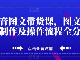 抖音图文带货课，图文内容制作及操作流程全分享