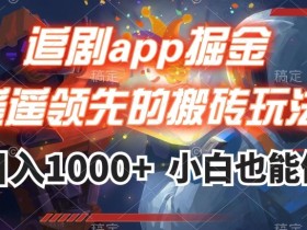 追剧app掘金，遥遥领先的搬砖玩法,日入1000+