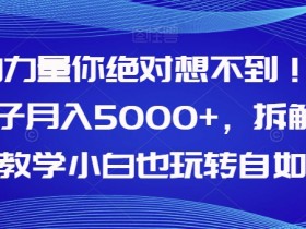 AI的力量你绝对想不到！靠AI稿子月入5000+，拆解式教学小白也玩转自如【揭秘】