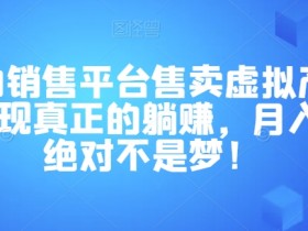 全自动销售平台售卖虚拟产品，助你实现真正的躺赚，月入3万＋绝对不是梦！【揭秘】