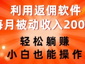利用返佣软件，轻松躺赚，小白也能操作，每月被动收入2000+【揭秘】