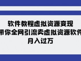 软件教程虚拟资源变现：带你全网引流卖虚拟资源软件，月入过万（11节课）