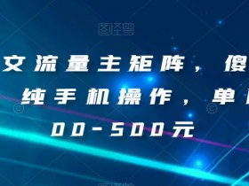 AI图文流量主矩阵，傻瓜式发文，纯手机操作，单日入300-500元【揭秘】