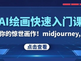 AI绘画快速入门课！见证你的惊世画作！midjourney,SDS（26节视频课）