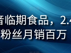 抖音临期食品项目，2.4W粉丝月销百万【揭秘】