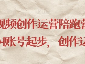 短视频创作运营陪跑营，​从0~1账号起步，创作运营