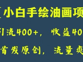 全网首发原创，日引流400+，收益4000+，小白手绘油画项目【揭秘】