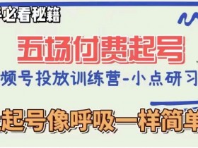 视频号直播付费五场0粉起号课，让起号像呼吸一样简单，新手必看秘籍