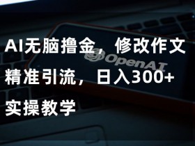 AI无脑撸金，修改作文精准引流，日入300+，实操教学【揭秘】