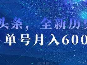 AI头条，全新历史赛道，单号月入6000＋【揭秘】