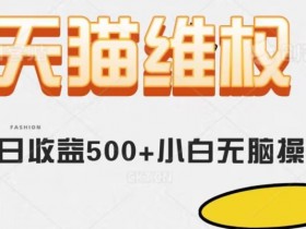 天猫维权，日收益500+小白简单无脑操作每天动动手就可以【仅揭秘】