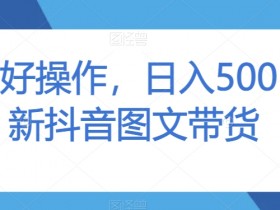新手好操作，日入500+最新抖音图文带货【揭秘】
