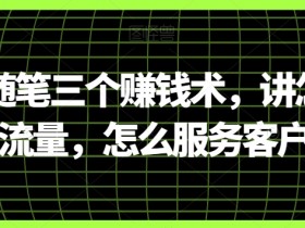 阿国随笔三个赚钱术，讲怎么搞流量，怎么服务客户