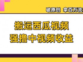 搬运西瓜视频强撸中视频收益，日赚600+破原创，拿百万流量【揭秘】