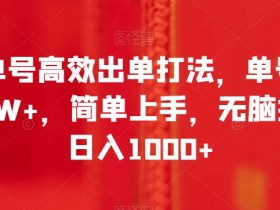书单号高效出单打法，单号佣金6W+，简单上手，无脑执行日入1000+【揭秘】