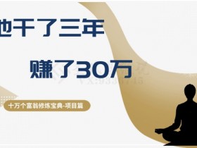 十万个富翁修炼宝典之2.他干了3年，赚了30万