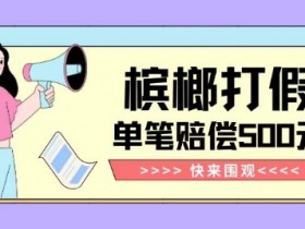 【独家揭秘】槟榔打假赔偿玩法操作简单有手就行单笔订单可赔偿500元【纯绿色】