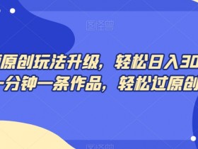 中视频原创玩法升级，轻松日入300+，一分钟一条作品，轻松过原创【揭秘】