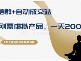 十万个富翁修炼宝典之8.微信群+自动成交站，刚需虚拟产品，一天200+