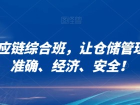 电商供应链综合班，让仓储管理迅速、准确、经济、安全！