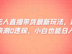 快手无人直播带货最新玩法，简单上手，亲测0违规，小白也能日入300+【揭秘】